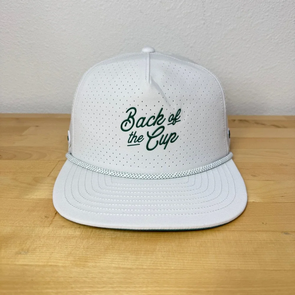Melin Back of the Cup White Perforated Rope Snapback Golf Hat Mens